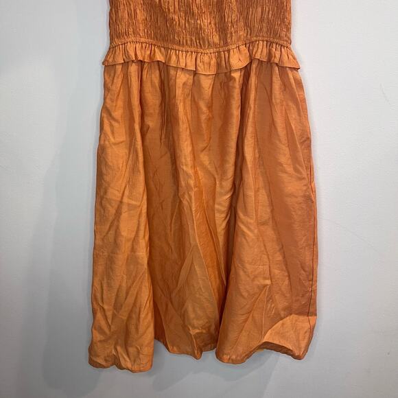 Moon River Smocked Flutter Sleeve Midi Sleeve Dress Size S Peasant Milk Maid - Picture 3 of 7